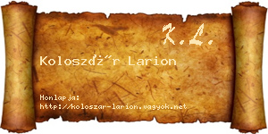 Koloszár Larion névjegykártya
